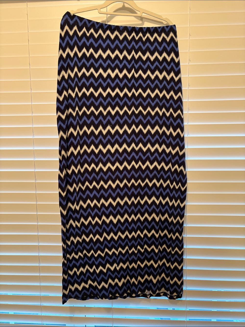 Michael Kors Blue Chevron Maxi Skirt - Women's Stretch Knit